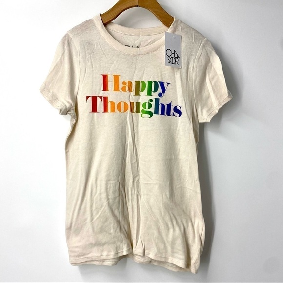 Chaser Happy Thoughts fitted short sleeves Tee S NWT - Picture 1 of 6